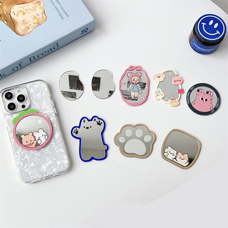 Ins DIY ตู้เย็นอะคริลิคแม่เหล็กกระจกน่ารักพร้อมกราฟฟิตีไม่สม่ําเสมอ