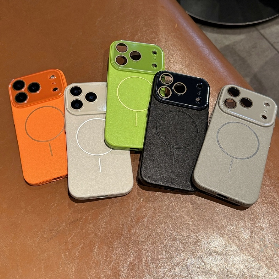 Leather Texture Case for iPhone 17 Air 16 15 14 13 12 Pro Max Shockproof Camera Lens Protection Hard Cover – โปรปัง