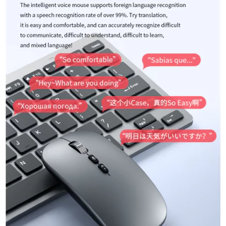 เมาส์ไร้สาย Smart AI 3 โหมด แปลภาษาเรียลไทม์ พิมพ์เสียง ควบคุมเสียง ชาร์จได้ ใช้งานกับแล็ปท็อป PC
