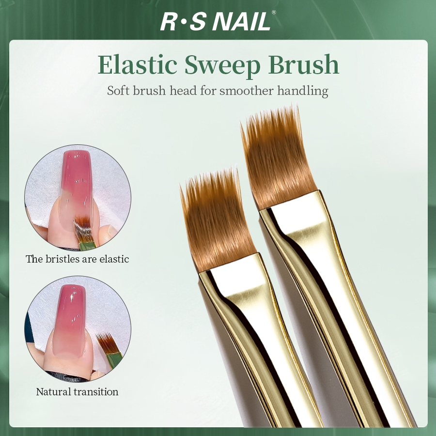 แปรงปัดฝุ่นเล็บกว้างสีทอง RSNAIL – ขนแปรงกว้างและหนาแน่นเป็นพิเศษ – แอพพลิเคชันสีเชิงเดียว – เครื่องมือเสริมเพ้นท์เล็บและภาพวาดแบบมืออาชีพ
