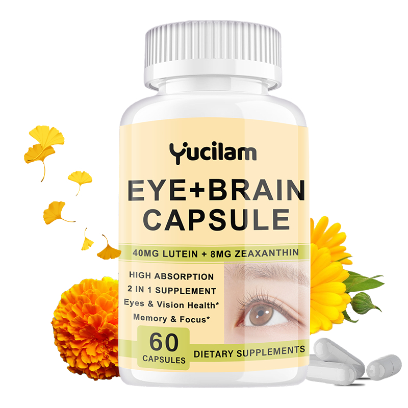 อาหารเสริมบํารุงรอบดวงตา Lutein พร้อม Zeaxanthin และ Ginkgo Biloba เพื่อสุขภาพดวงตา , ฟังก์ชั่นสมอง, โฟกัส