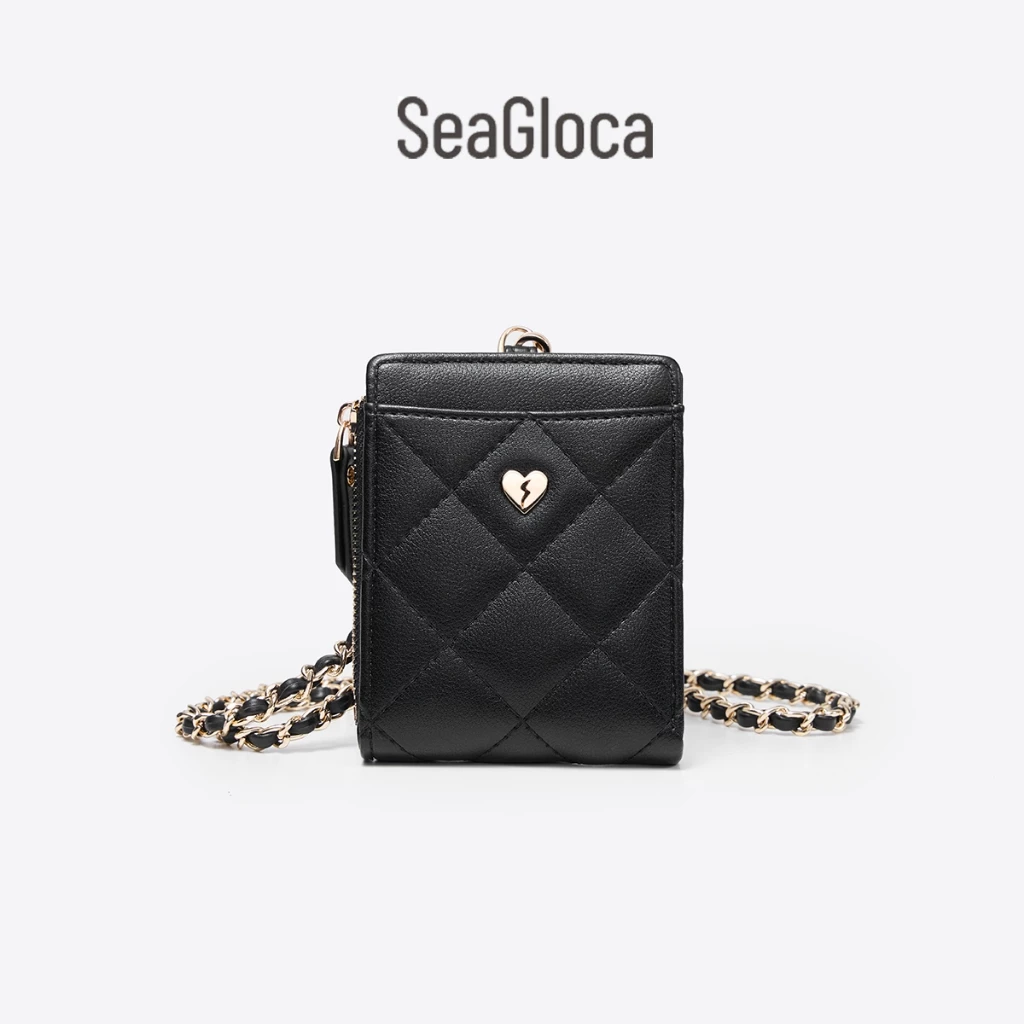 Seagloca เคสซิปหนังที่มีพื้นผิวพร้อมสายรัดโซ่ที่ถอดออกได้อเนกประสงค์สำหรับผู้หญิง 43