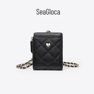 Seagloca เคสซิปหนังที่มีพื้นผิวพร้อมสายรัดโซ่ที่ถอดออกได้อเนกประสงค์สำหรับผู้หญิง 43
