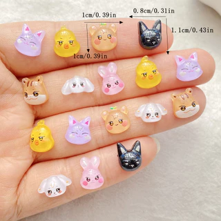 50 ชิ้นเรซิ่น Kawaii mini สถานะกระต่ายน่ารักลูกสุนัขและแมวแบนกลับเล็บเรซิ่น Designer Charms DIY Craft สําหรับเล็บ 3D เครื่องประดับ