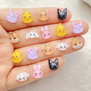 50 ชิ้นเรซิ่น Kawaii mini สถานะกระต่ายน่ารักลูกสุนัขและแมวแบนกลับเล็บเรซิ่น Designer Charms DIY Craft สําหรับเล็บ 3D เครื่องประดับ