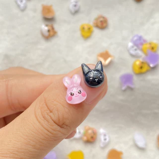 50 ชิ้นเรซิ่น Kawaii mini สถานะกระต่ายน่ารักลูกสุนัขและแมวแบนกลับเล็บเรซิ่น Designer Charms DIY Craft สําหรับเล็บ 3D เครื่องประดับ