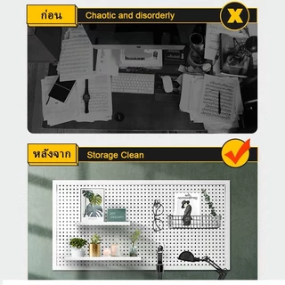 Pegboard DIY.(120x50ซม) แผงแขวนเครื่องมือ✨แถมตะขอ20ชิ้น แผ่นเหล็กหนา การขึ้นรูปแบบครบวงจร สินค้าพร้อมส่งในไทย