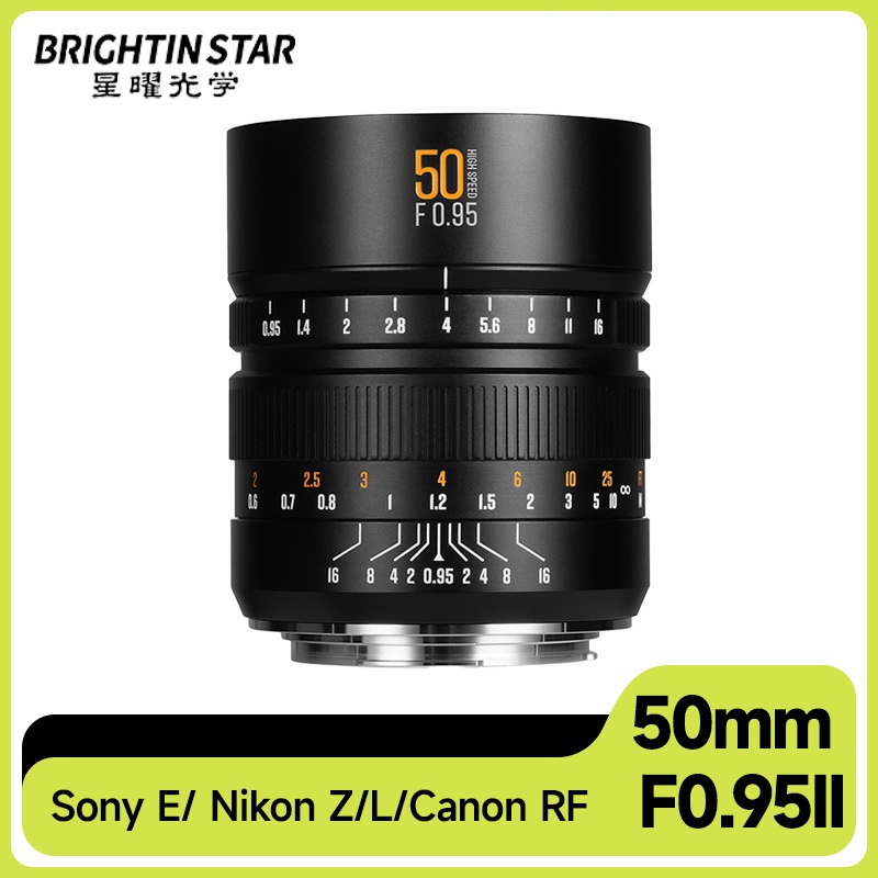 Brightin Star 50mm F0.95 II Full Frame Portrait เลนส์กล้อง Mirrorless สําหรับ Canon สําหรับ Sony M4/