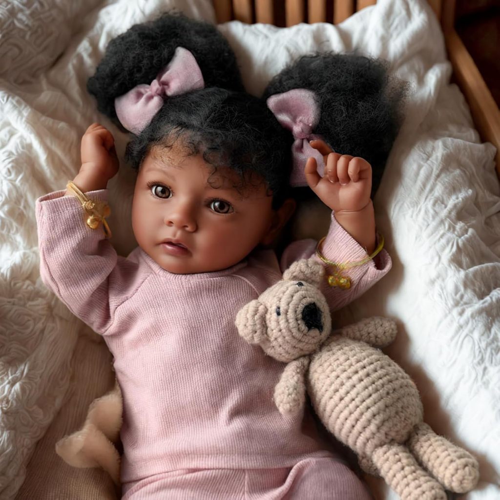 NPK 22 Handmade Dark Skin Reborn Missy เด็กวัยหัดเดินสาวดูจริงเด็กคุณภาพสูงสะสม Art ตุ๊กตา