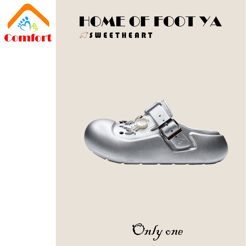 Kappa รองเท้าผู้หญิง แบบสองสวม EVA สไตล์ใหม่สำหรับใส่เที่ยวยามฤดูร้อนและชายหาด