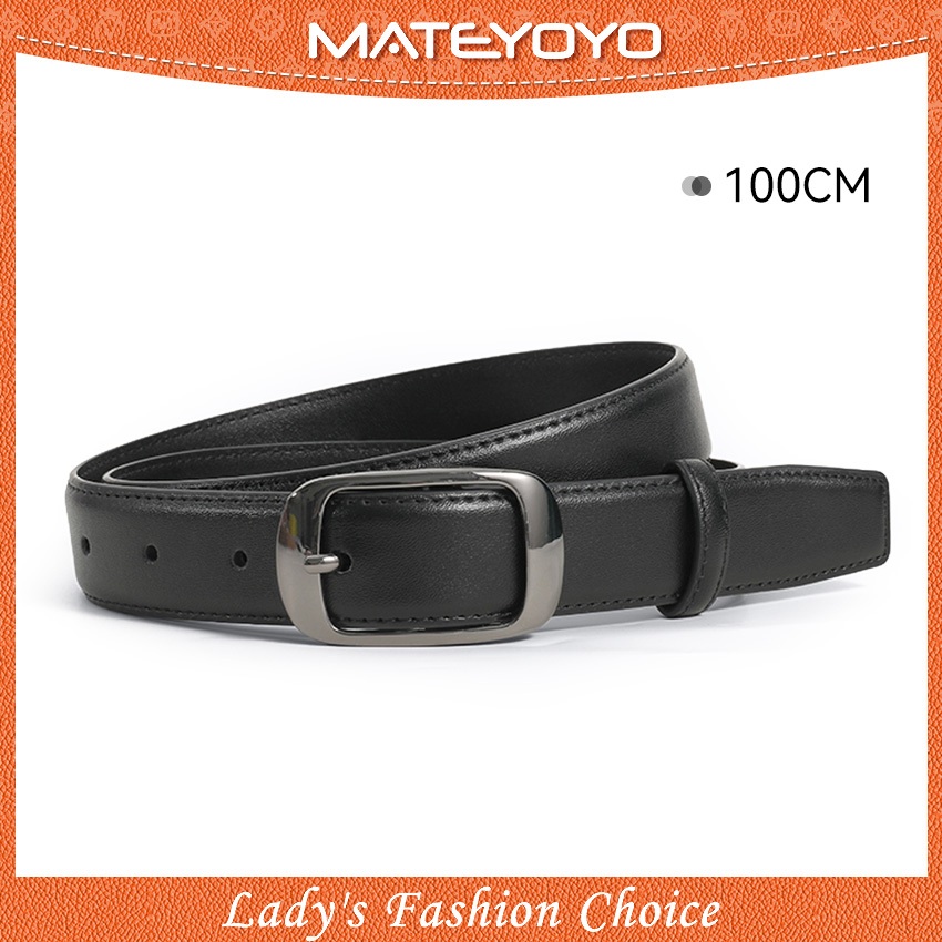 MATEYOYO เข็มขัดผู้หญิง PU ดีไซน์เรียบหรู ปรับขนาดได้