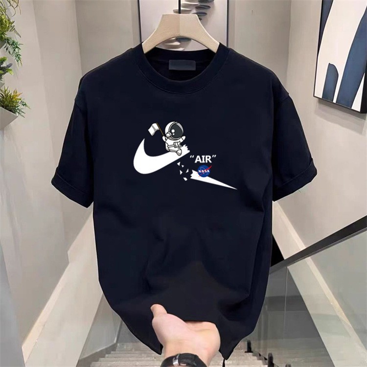 เสื้อยืดแขนสั้นผ้าฝ้ายแท้สำหรับผู้ชาย ไซส์ใหญ่ สไตล์อเมริกันสตรีท เสื้อยืดคอกลุม unisex สวมใส่สบายมาก - รูปที่ 3