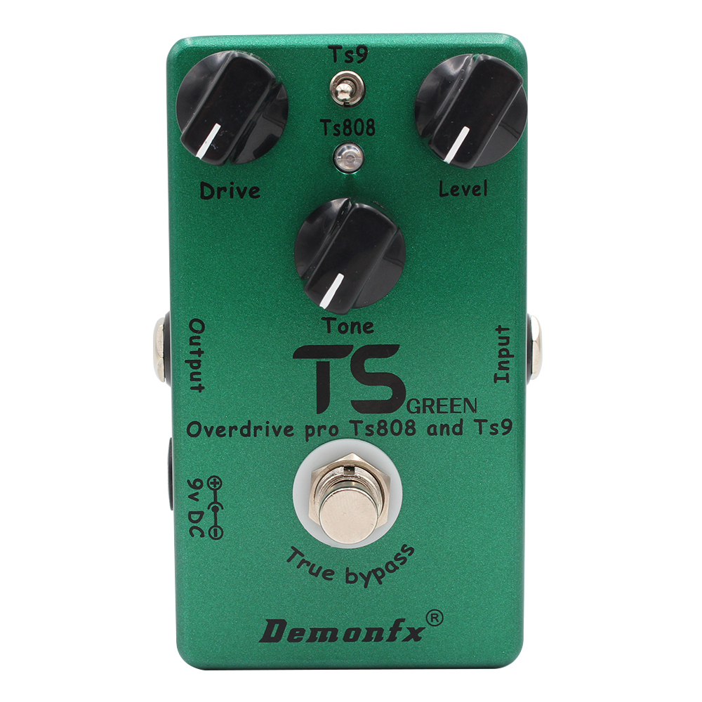 Demonfx เวอร์ชันใหม่ TS เอฟเฟกต์กีตาร์สีเขียวเหยียบรวม TS9 และ TS808 Overdrive Booster