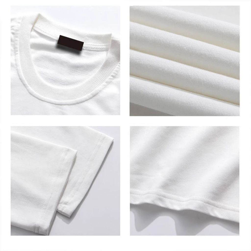 เสื้อยืดแขนสั้นผ้าฝ้ายแท้สำหรับผู้ชาย ไซส์ใหญ่ สไตล์อเมริกันสตรีท เสื้อยืดคอกลุม unisex สวมใส่สบายมาก - รูปที่ 7