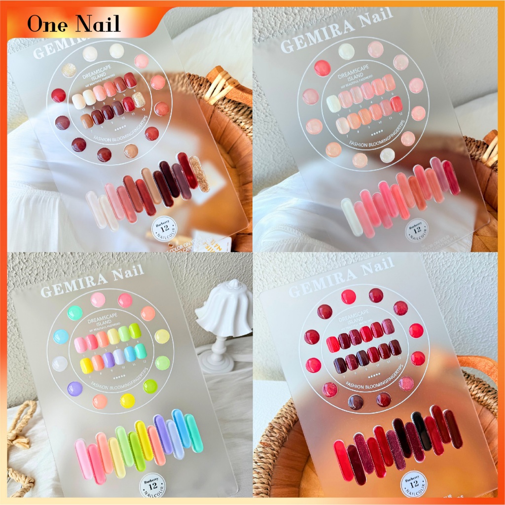 ตัวเลือก 5 ตัว เจมิร่า ชุดแต่งเล็บ 12 สี (ฟรีกระดานสีอะคริลิค) สีแดง คาราเมล ลูกอม มาการอง วุ้นชมพู กาวยาทาเล็บเรืองแสง