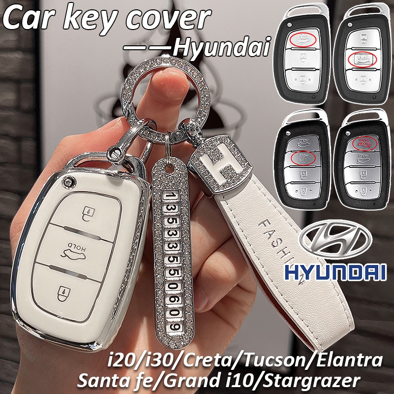 Hyundai รถฝาครอบกุญแจรีโมทสําหรับ Creta Tucson Elantra Santa fe Grand i10 i20 i30 Stargazer Hyundai 