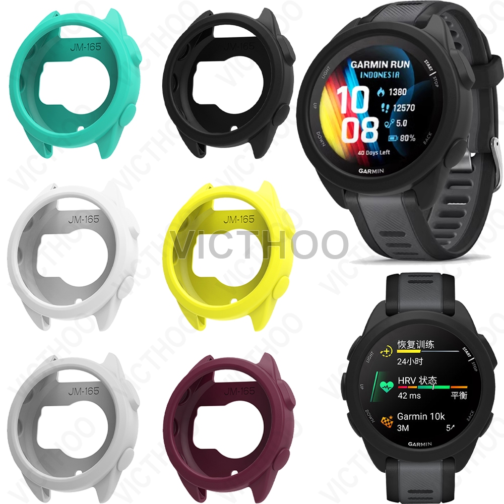 กรณีซิลิโคนครึ่งหน้าจอปกป้องเชลล์สำหรับ Garmin Forerunner 165