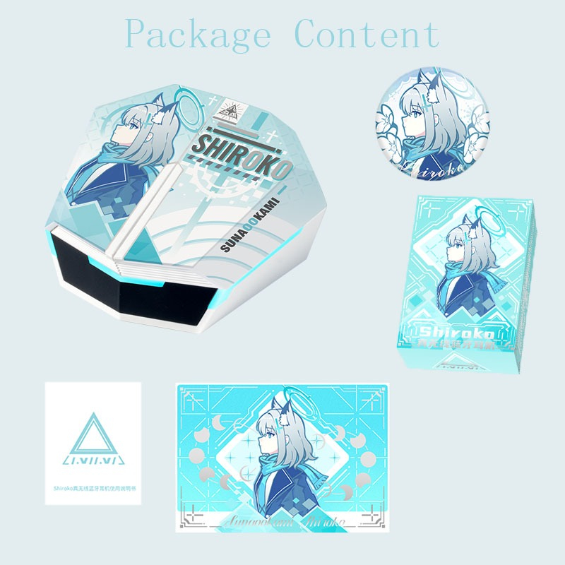 ของขวัญฟรีSanaookami Shirokoหูฟังบลูทูธพร้อมSoundlineเพลงไร้สาย Latencyต่ําเกมอะนิเมะTWS HiFiคุณภาพเ