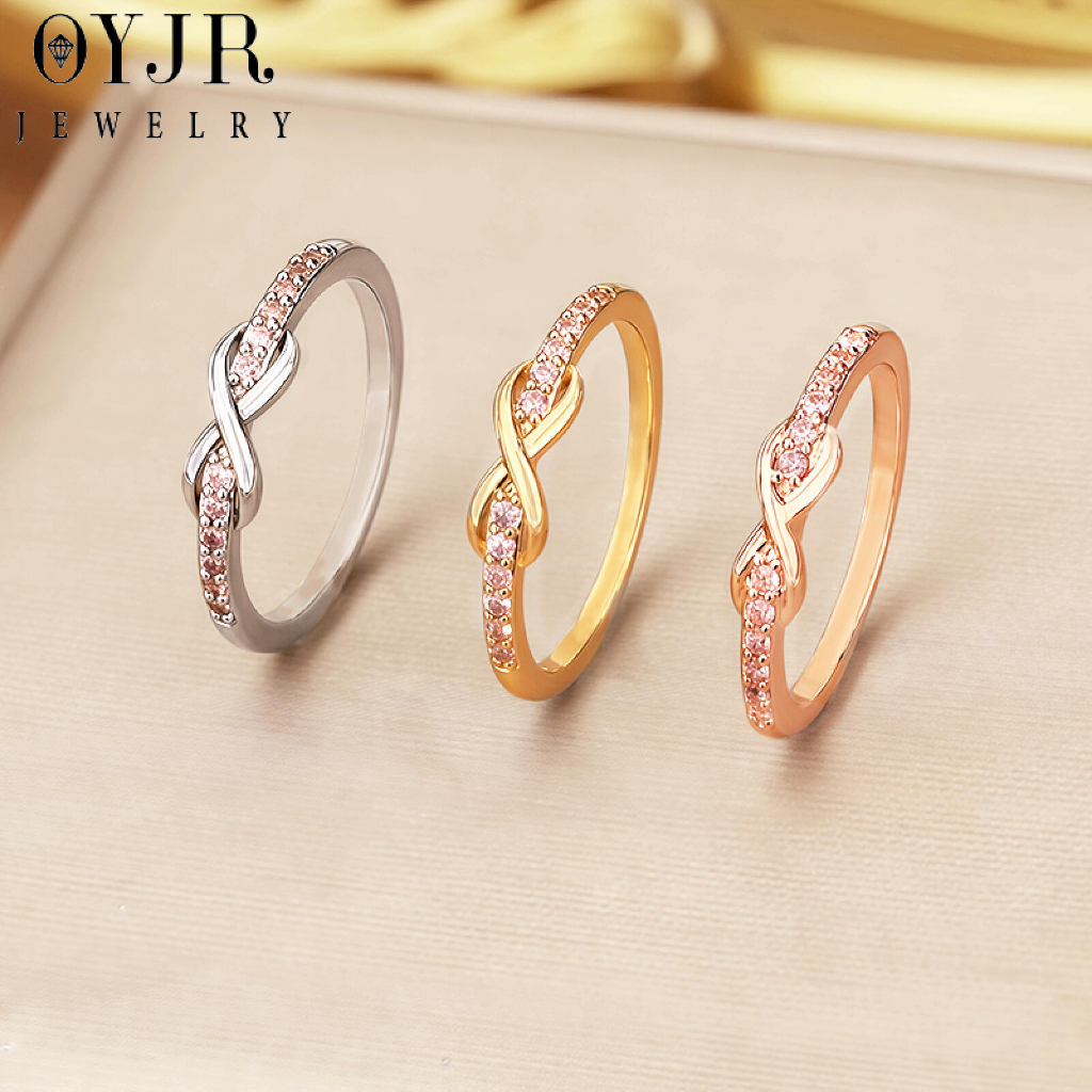 OYJR แหวนสตีลแฟชั่นสำหรับผู้หญิง เป็นของขวัญพิเศษสำหรับโอกาสสำคัญหรือการพบปะสนทนา