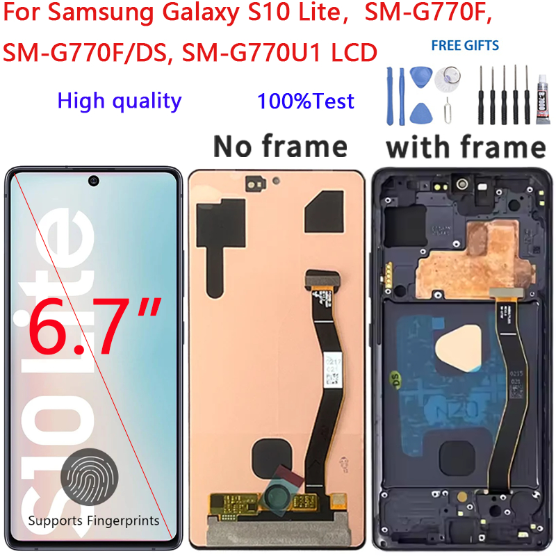 สําหรับ Samsung Galaxy S10 Lite,SM-G770F, SM-G770F/DS, SM-G770U1 จอแสดงผล LCD Touch Screen Digitizer