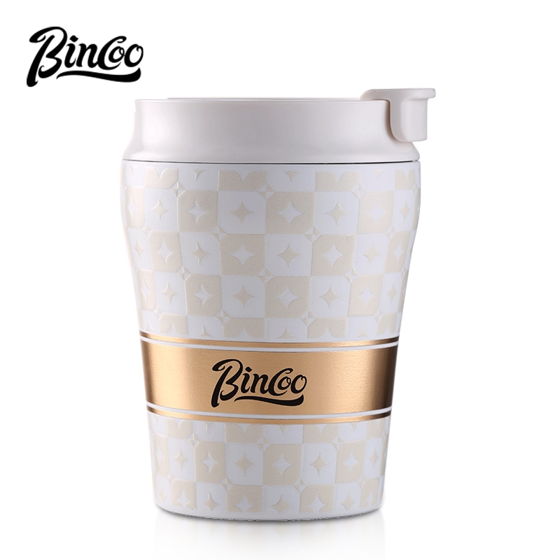 BINCOO แก้วกาแฟฉนวนแก้วกาแฟเครื่องดื่มคู่เซรามิกไลน์มินิแบบพกพา 280ML/500ML