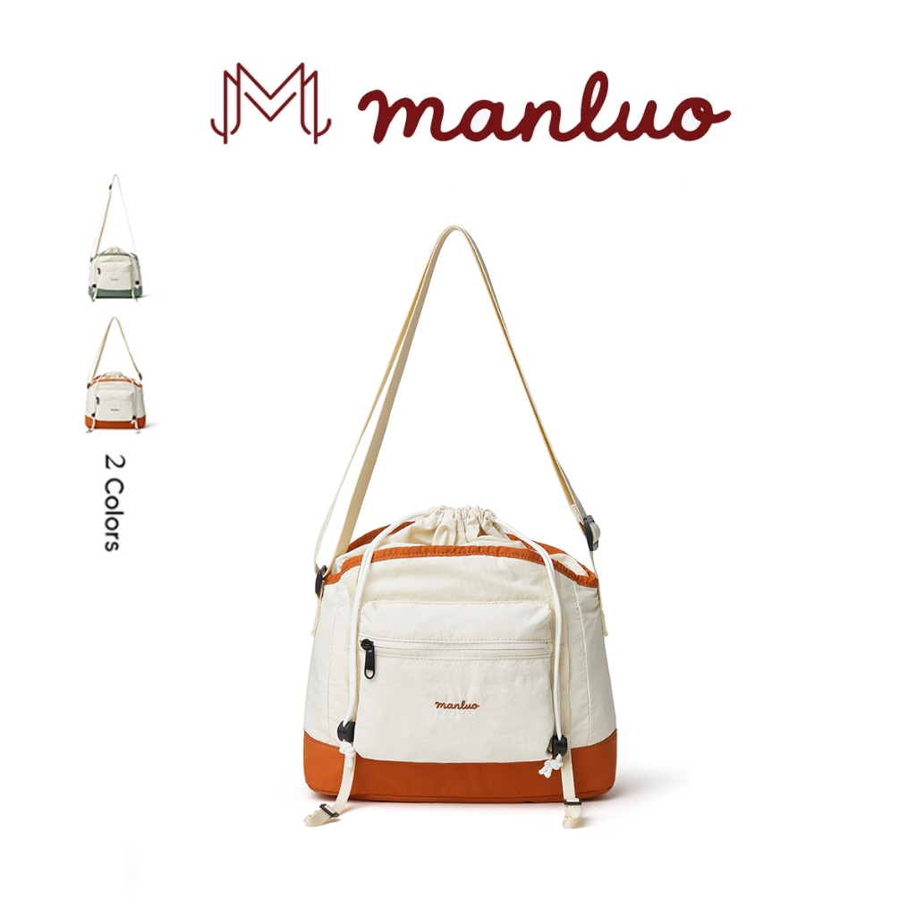 【ลดกระหน่ำ】กระเป๋าสะพายข้างผ้า MANLUO สีส้มอบอุ่น กันน้ำสูงคุณภาพ ใช้งานชิล สำหรับผู้หญิง