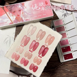MORDDA ชุดยาทาเล็บเจลสีชมพูนู้ด (6 สี) - เหมาะสำหรับงานทำเล็บที่ร้านและงาน DIY ที่บ้าน