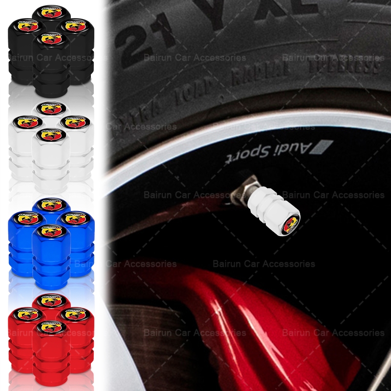 4pcs หกเหลี่ยมยางรถ Anti-leak หมวกล้อรถ Tyre สําหรับ FIAT ABARTH 500 500L 124 Spider Coupe Panda Dob