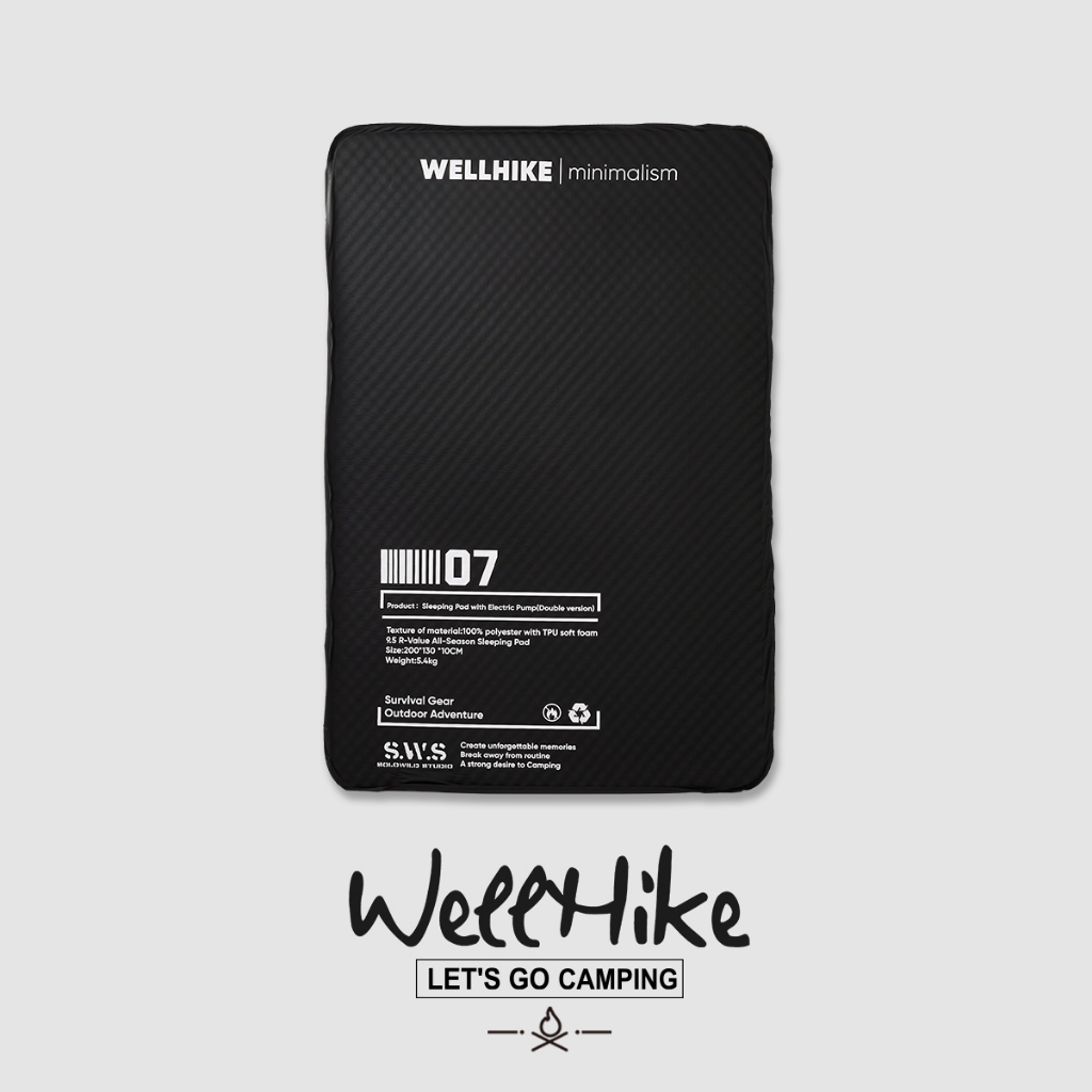 🚚สต็อกพร้อมในกรุงเทพ🚚 WELLHIKE ที่นอนคู่ แผ่นรองนอนเป่าลมอัตโนมัติพร้อมปั๊มในตัว สำหรับการตั้งแค้มป์และเดินป่า เบาะลมน้ำหนักเบา สบายขณะนอน