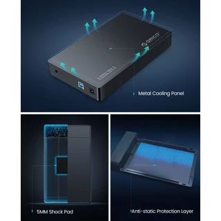 ORICO HDD Enclosure 3.5 นิ้ว SATA ฮาร์ดไดรฟ์ภายนอก USB 3.0 HDD กรณีเครื่องมือฟรีสําหรับ 3.5 "SATA HDD และ SSD(3588)