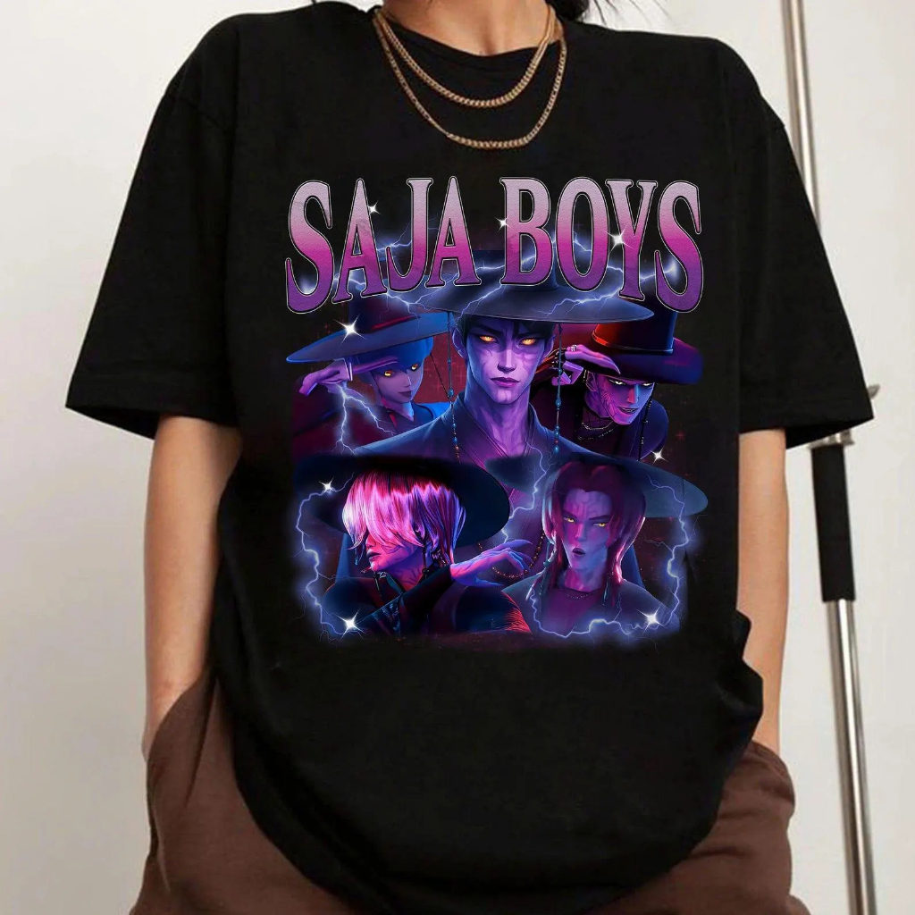 Saja Boys Kpop Demon Hunters T เสื้อสําหรับชายหญิง Saja เด็กโซดา Pop Top Cotton Tee Tops สําหรับเด็กผู้ใหญ่