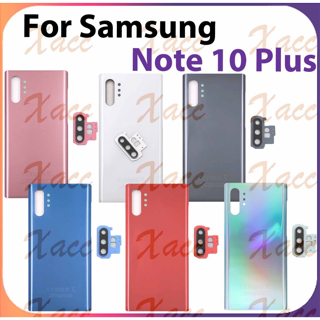 สําหรับ Samsung Galaxy Note 10 Plus N975 N975F ฝาหลังแบตเตอรี่พร้อมกรอบเลนส์กล้องเปลี่ยนโทรศัพท์การต