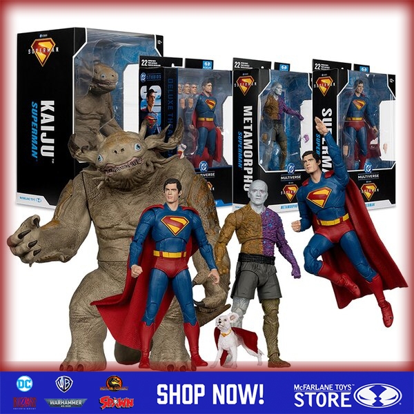 McFarlane ของเล่น Superman ภาพยนตร์ Superman และ Krypto Kaiju Metamorpho แอ็คชั่นฟิกเกอร์ขนาด 7 นิ้ว