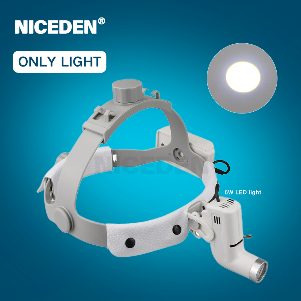 NICEDEN ไฟหน้าทันตกรรม 5W High-Brightness LED โคมไฟผ่าตัดแว่นขยายศัลยกรรม Light