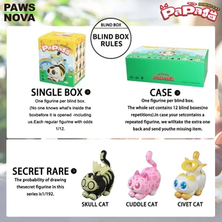 PAWSNOVA Doshii Cat ซีรีส์แมวนอนหมอบ กล่องสุ่มฟิกเกอร์ ของสะสมน่ารักแต่งห้อง