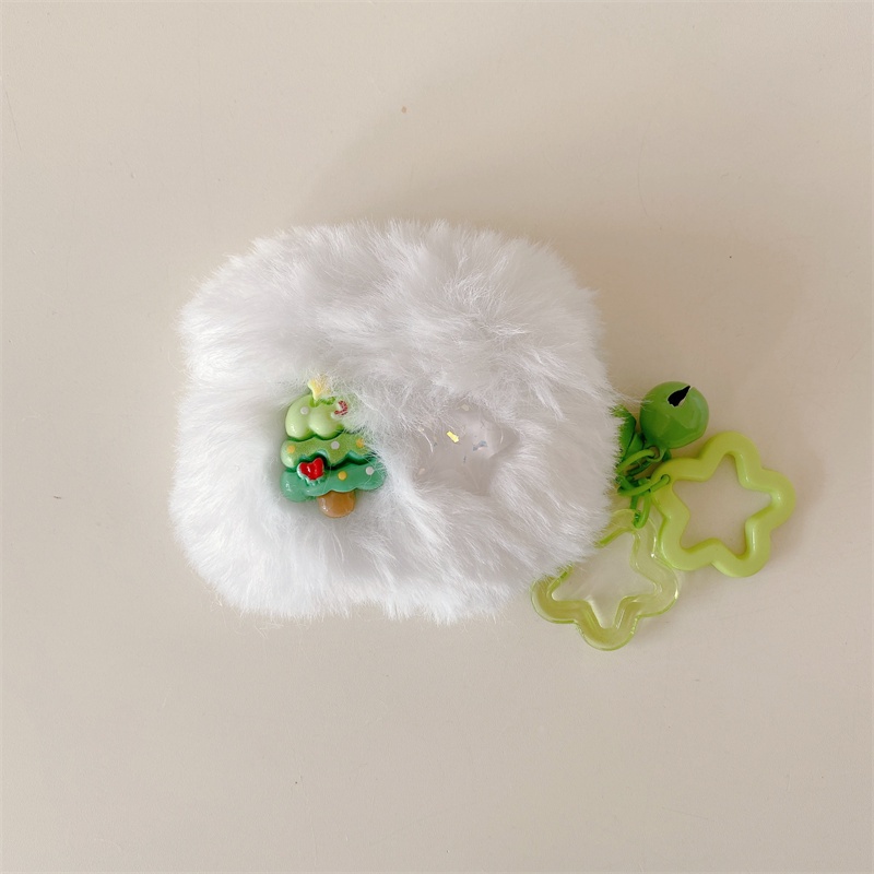 การ์ตูนน่ารัก xmas Plush yti Airpods สําหรับ Airpods 3/4/1/Pro3/2/Pro/Pro2 รุ่นชุดหูฟังไร้สายบลูทูธทนต่อการตกป้องกันกรณี