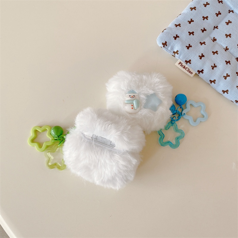 การ์ตูนน่ารัก xmas Plush yti Airpods สําหรับ Airpods 3/4/1/Pro3/2/Pro/Pro2 รุ่นชุดหูฟังไร้สายบลูทูธทนต่อการตกป้องกันกรณี - รูปที่ 4