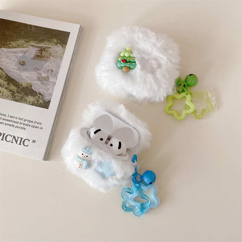 การ์ตูนน่ารัก xmas Plush yti Airpods สําหรับ Airpods 3/4/1/Pro3/2/Pro/Pro2 รุ่นชุดหูฟังไร้สายบลูทูธทนต่อการตกป้องกันกรณี - รูปที่ 5