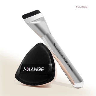 MAANGE 2-in-1 ชุดแปรงแต่งหน้า - แปรงรองพื้นเนื้อละเอียดพิเศษ + พัฟแป้งสามเหลี่ยม 52099