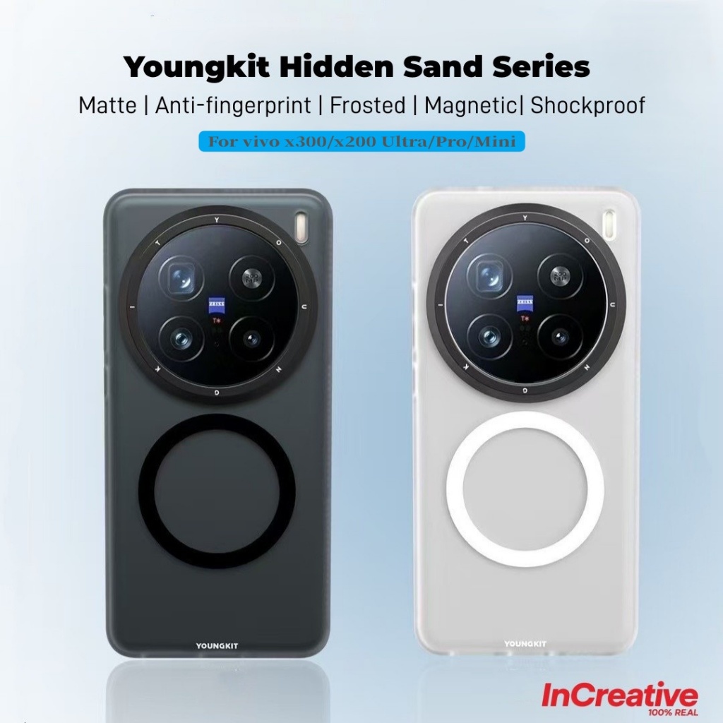 Youngkit กันกระแทก แม่เหล็ก Matte เคส Vivo X300 X200 Ultra/Pro Mini - ป้องกันรอยนิ้วมือ magnetic case