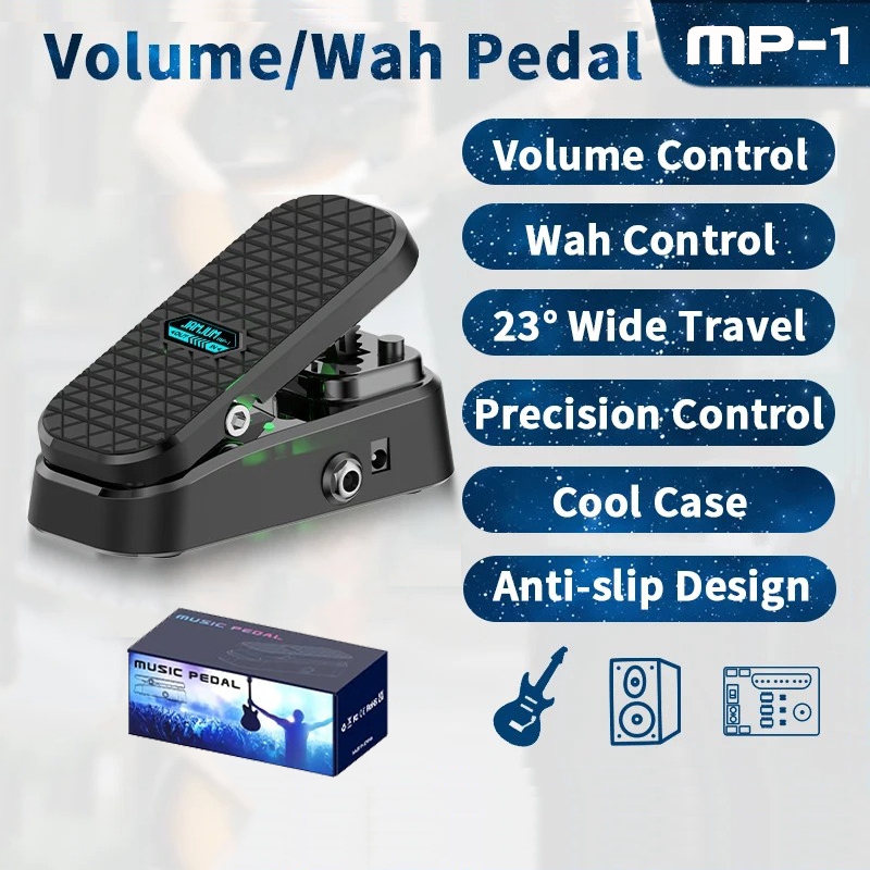 แป้นเหยียบวอลลุ่ม Wahพร้อมสไลด์เงียบ ไม่ต้องใช้พลังงานสําหรับกีตาร์เอฟเฟกต์แอมป์ ดีไซน์กันลื่น พร้อม