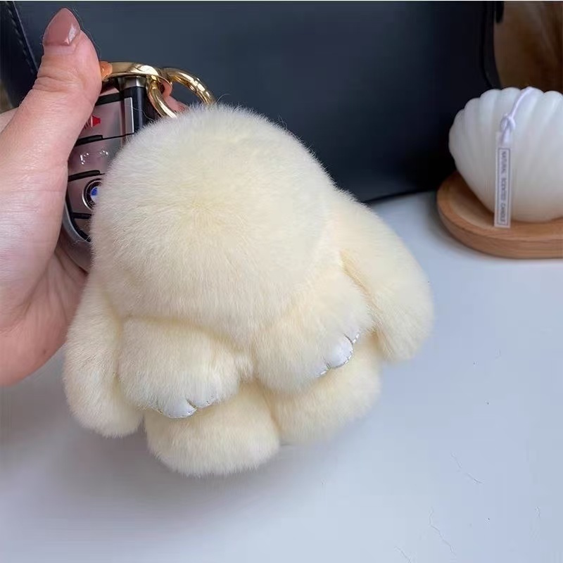 จริงกระต่ายขนกระเป๋าจี้จี้กระต่ายตุ๊กตาตุ๊กตากระต่ายรถพวงกุญแจจี้มินิตายกระต่ายกระเป๋านักเรียนจี้ - รูปที่ 5