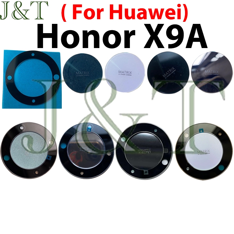 ใหม่สําหรับ Huawei Honor X9a เลนส์กล้องด้านหลังด้านหลังพร้อมกรอบผู้ถือสติกเกอร์กาว