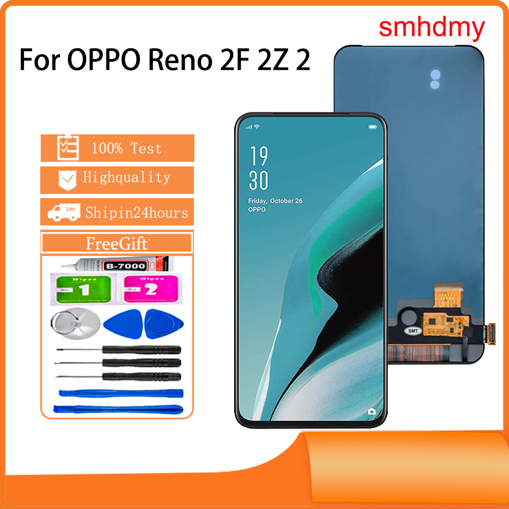 Smhdmy จอแสดงผล OLED สําหรับ OPPO Reno 2F 2Z 2 เปลี่ยนหน้าจอ LCD