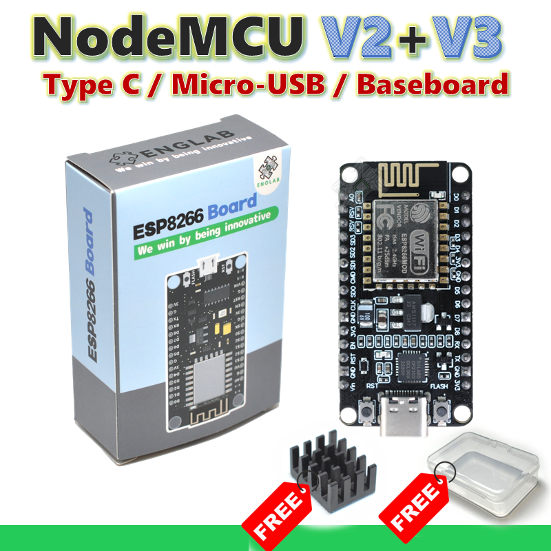 ENGLAB★ NodeMCU DevKit V1.0, NodeMCU V2, Lolin NodeMCU V3, บอร์ดพัฒนา ESP8266, CH430 CP2102