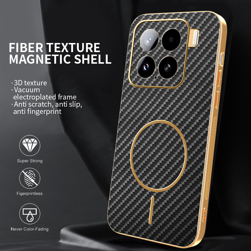 เคสโทรศัพท์แม่เหล็กสําหรับXiaomi Mi 15T 14T 15 17 Pro Max 5G เสี่ยวหมี่ Case ปลอกหรูหรารูปแบบคาร์บอนไฟเบอร์กันกระแทกฝาครอบป้องกัน ราคาถูก Shopee Lazada