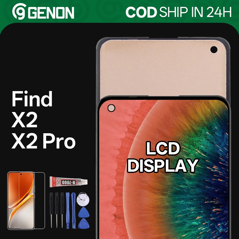 Genon LCD สําหรับ Oppo Find X2 / Oppo Find X2 Pro จอแสดงผล LCD หน้าจอสัมผัสอะไหล่ทดแทน