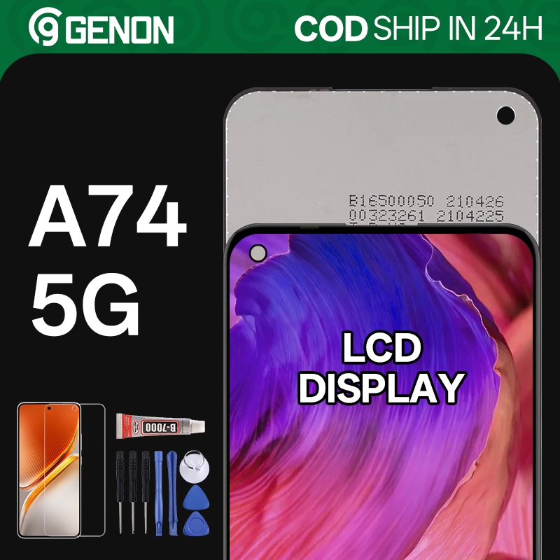 Genon IPS 90Hz LCD สําหรับ Oppo A74 5G จอแสดงผล LCD หน้าจอสัมผัสพร้อมชิ้นส่วนทดแทนกรอบ