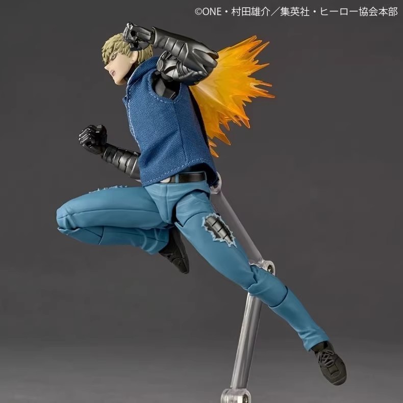 No BonusoKaiyodo เทคโนโลยีหมุน Amazing Yamaguchi Series One Punch Man Genos Articulated Action Figur
