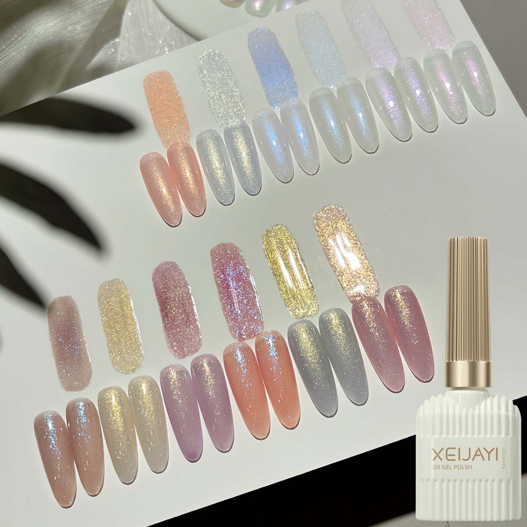 XEIJAYI 15ml ใหม่ shining starry sky aurora gel nail polish, long-lasting shine, for nail salon and daily use